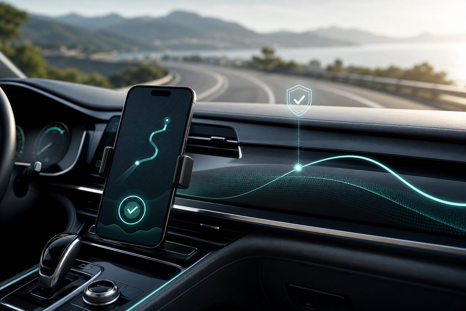 Premium mileage tracking trust visual inside a car